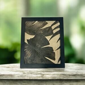 Framed Versace Wallpaper Art Giungla Palm Leaves Monstera Black Gold Designer